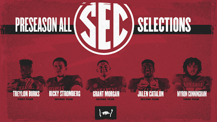 Five Hogs garner preseason All-SEC Honors; Burks headlines with First-Team recognition