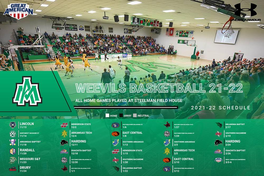 Weevils announce 21-22 men’s basketball schedule