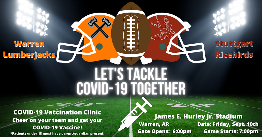 COVID-19 vaccination clinic to be hosted at the Warren vs. Stuttgart game this Friday