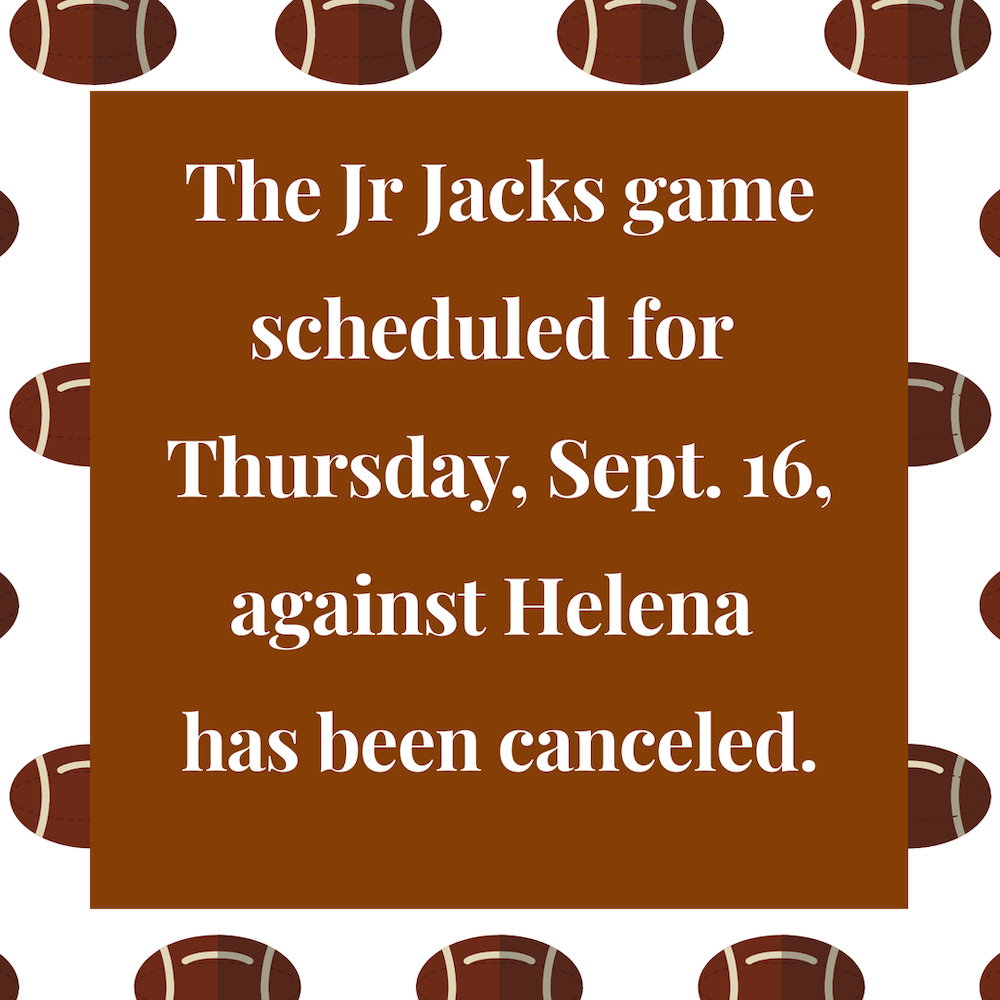 Thursday Jr. Jack game against Helena canceled