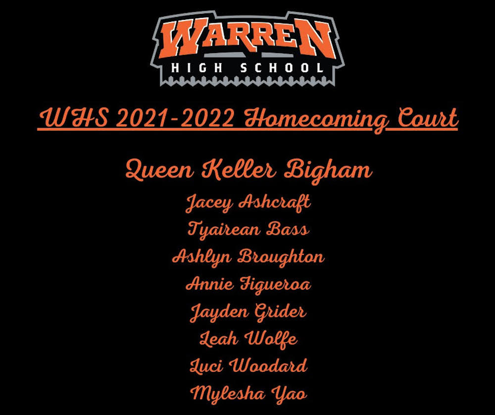 2021 WHS Homecoming Court announced