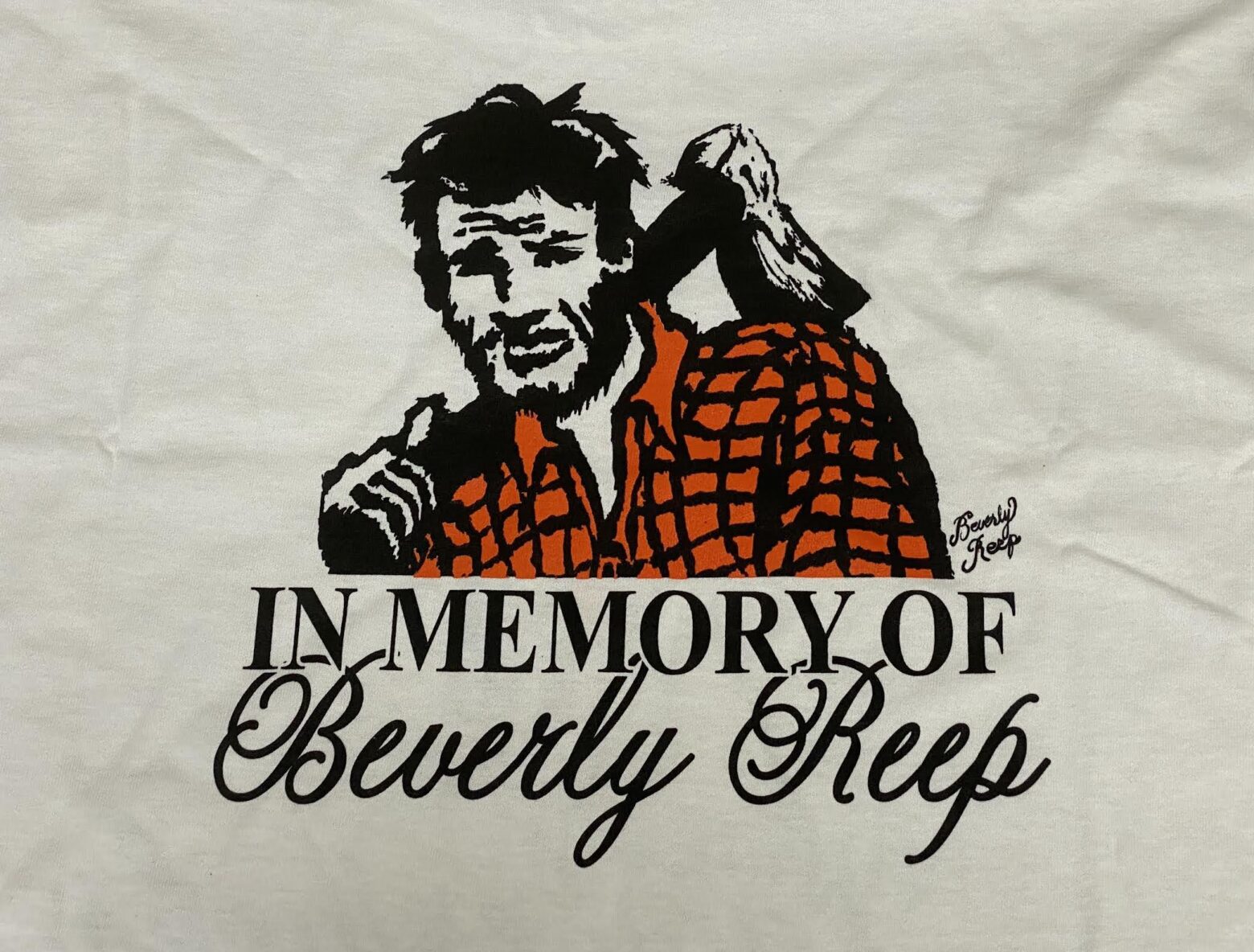Lumberjack t-shirts featuring art of the late Beverly Reep now available for purchase as part of fundraising effort