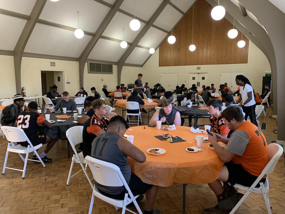 First United Methodist Church of Warren feeds Lumberjacks pre-game meal last Friday