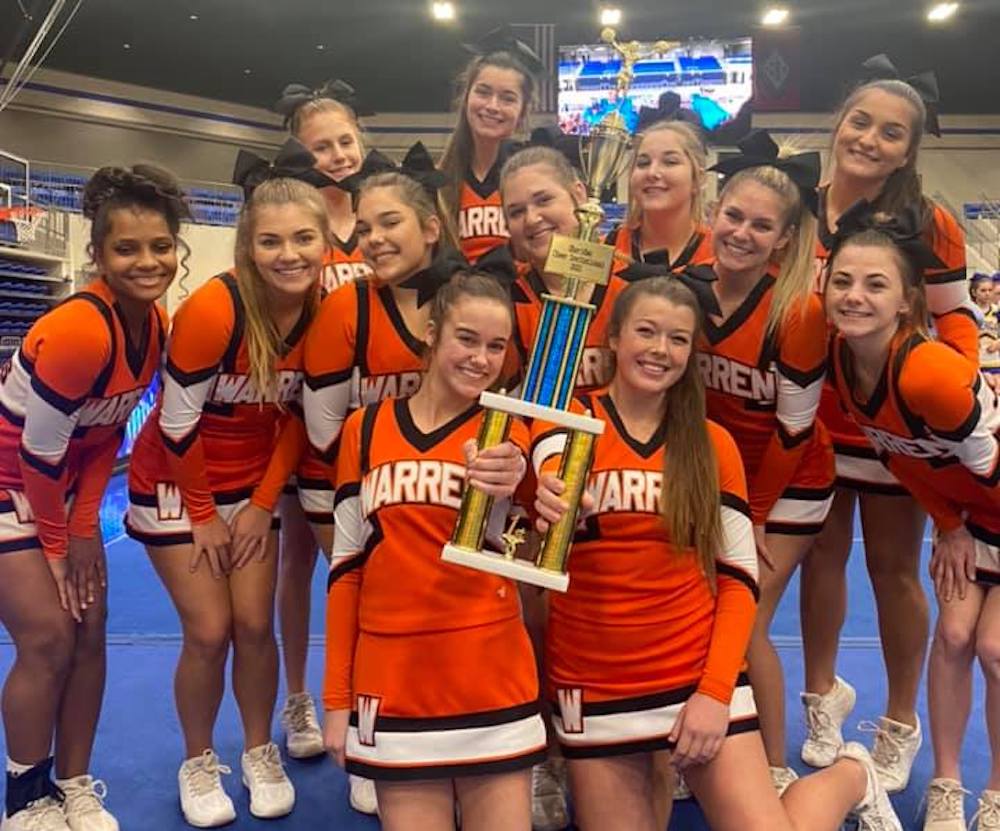 Warren Cheerleaders earn first place trophy at competition