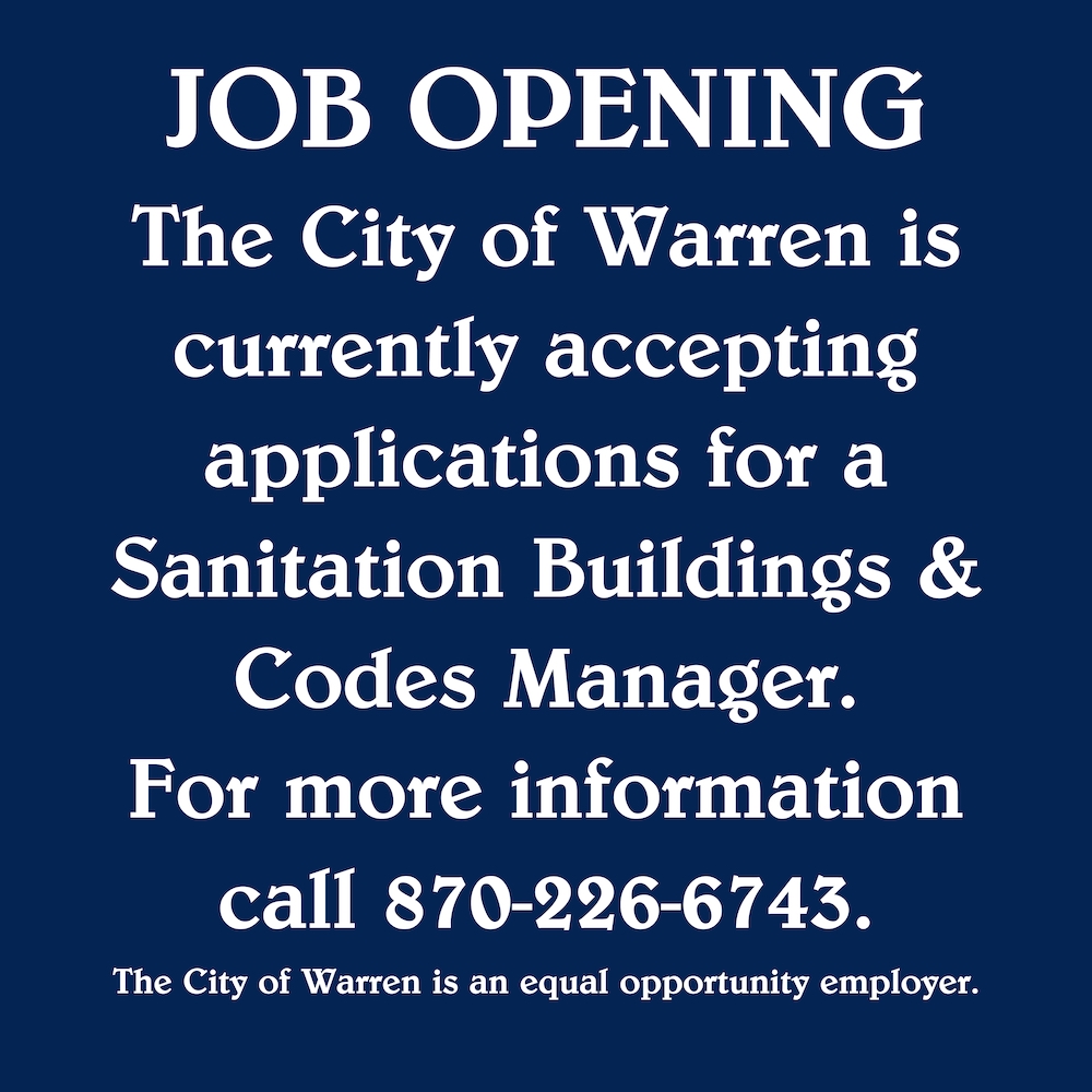 Job Opening-Sanitation Buildings & Codes Manager