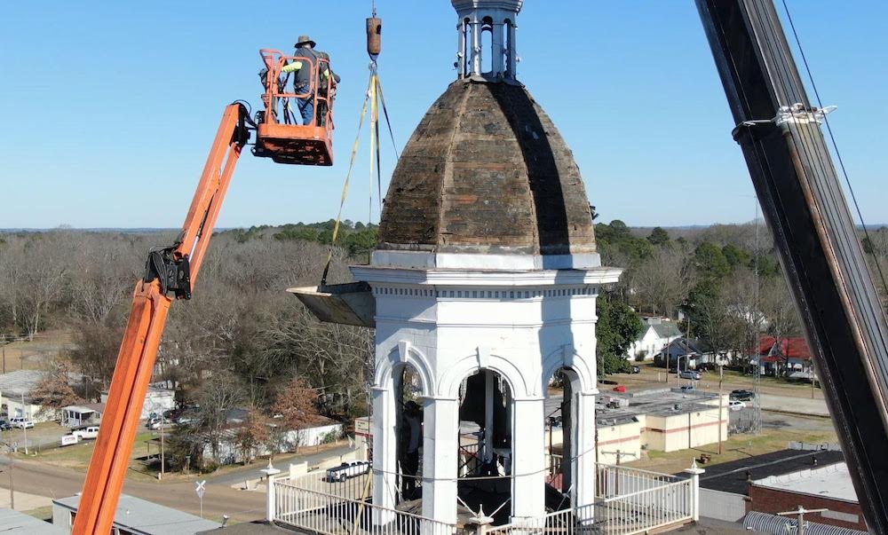 Photo Special: Drone photos of work being done on the Courthouse Clock Tower