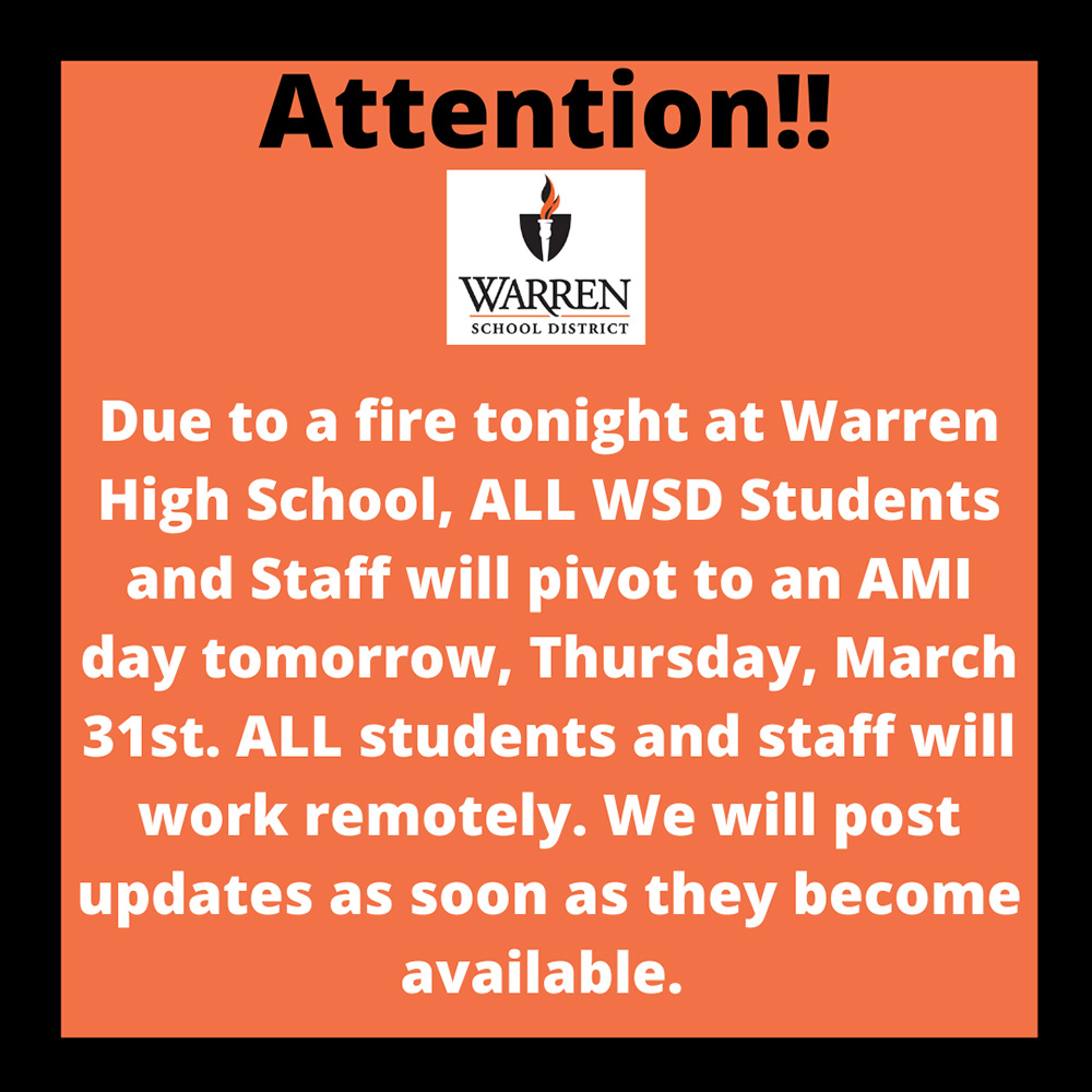 Attention Warren School District Students and Staff