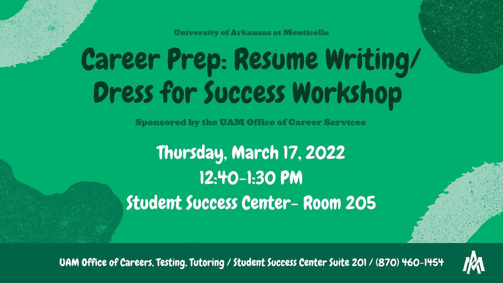 Career Prep: Resume Writing/Dress for Success Workshop March 17