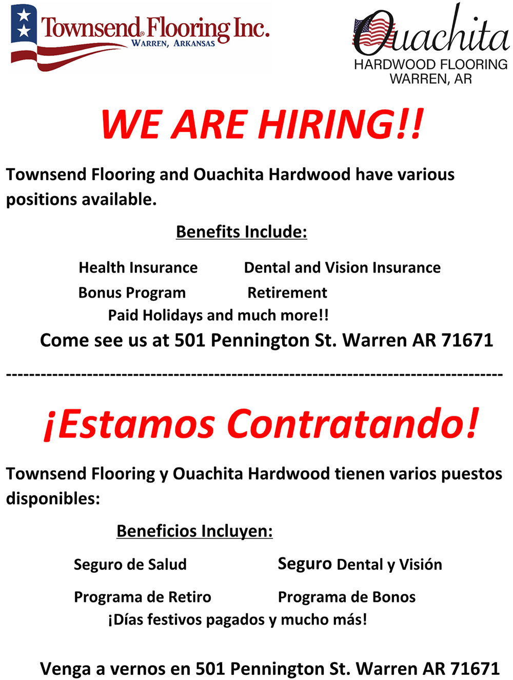 Townsend Flooring Inc. and Ouachita Hardwood Flooring