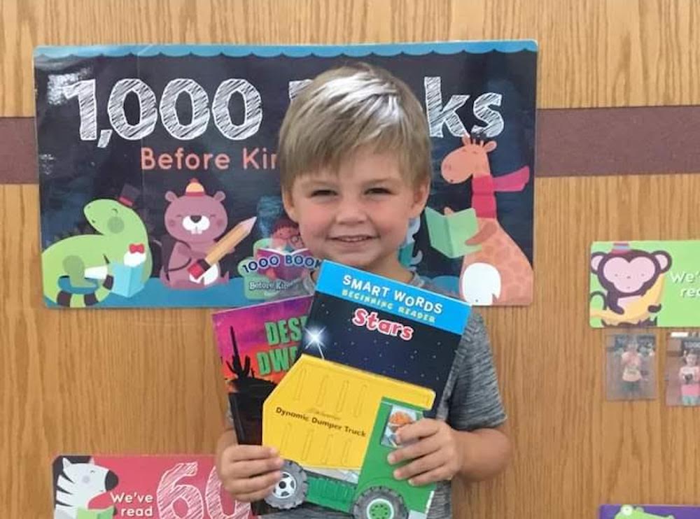 Ozzy Jones reaches milestone in 1000 Books before Kindergarten program