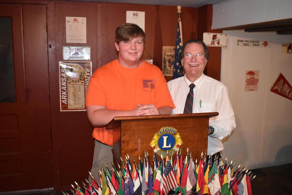 Weston Gavin speaks to Lions Club about his Boys State Experience
