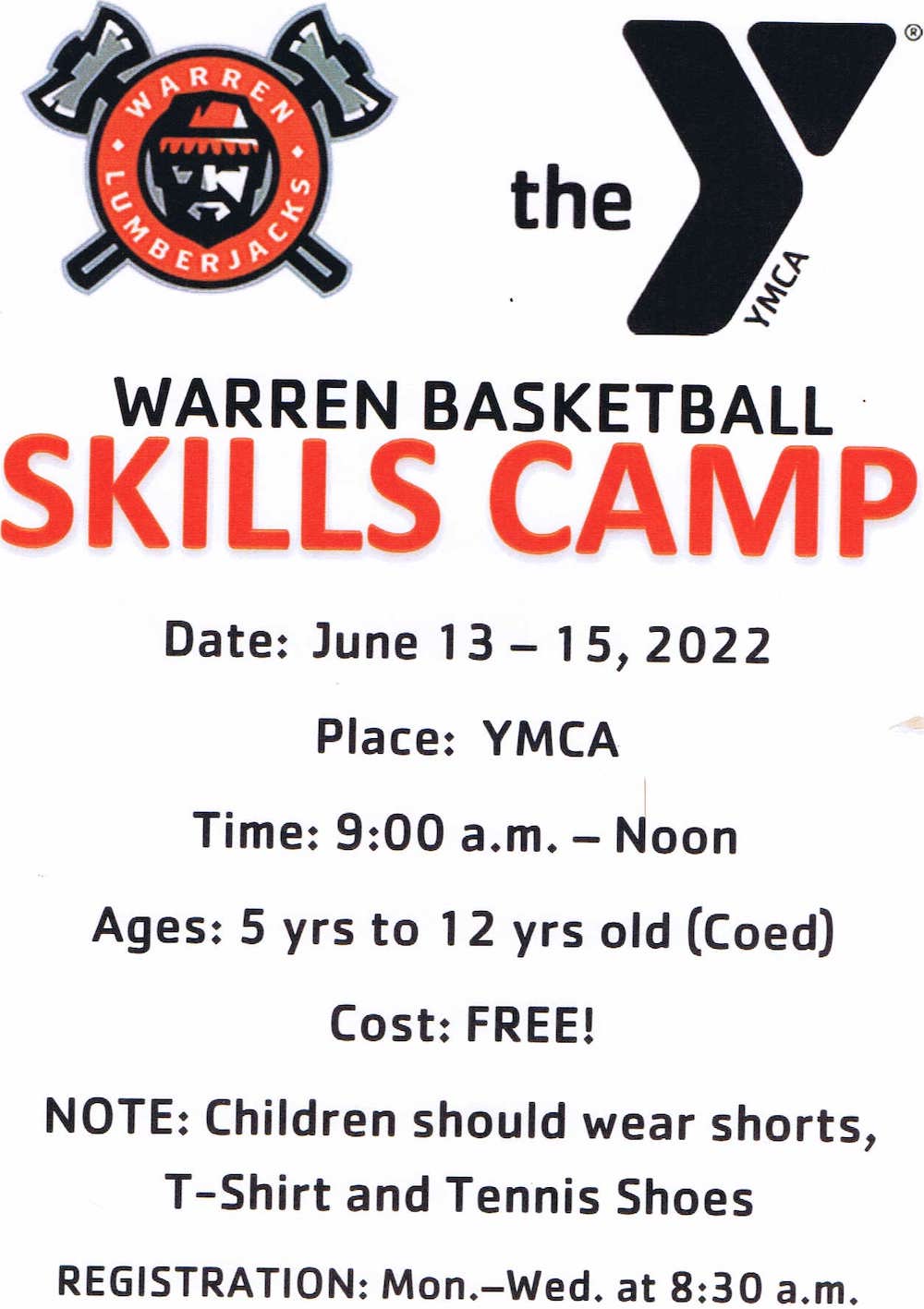 YMCA hosting Lumberjack Basketball Skills Camp June 13-15 for local youth