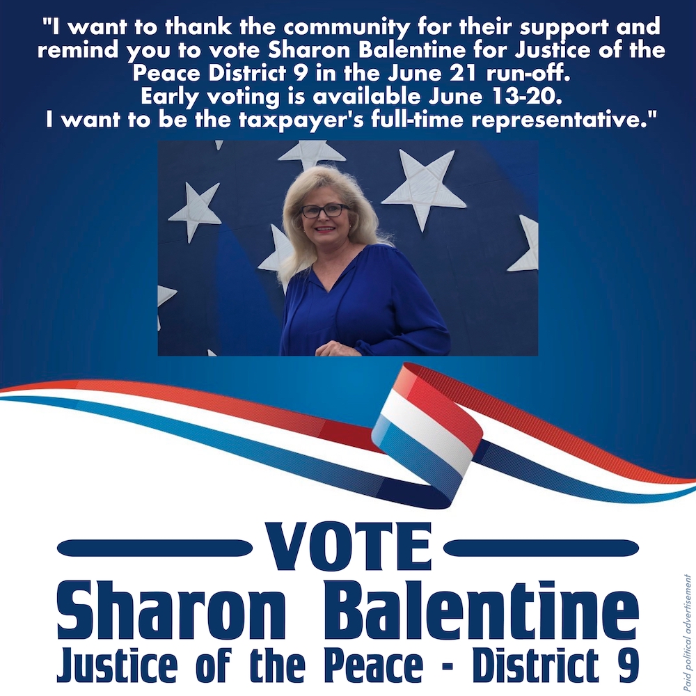 Vote Sharon Balentine-Justice of the Peace District 9