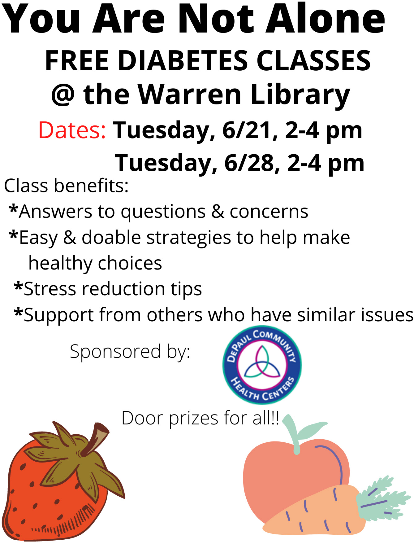 Free diabetes classes at the Warren Library