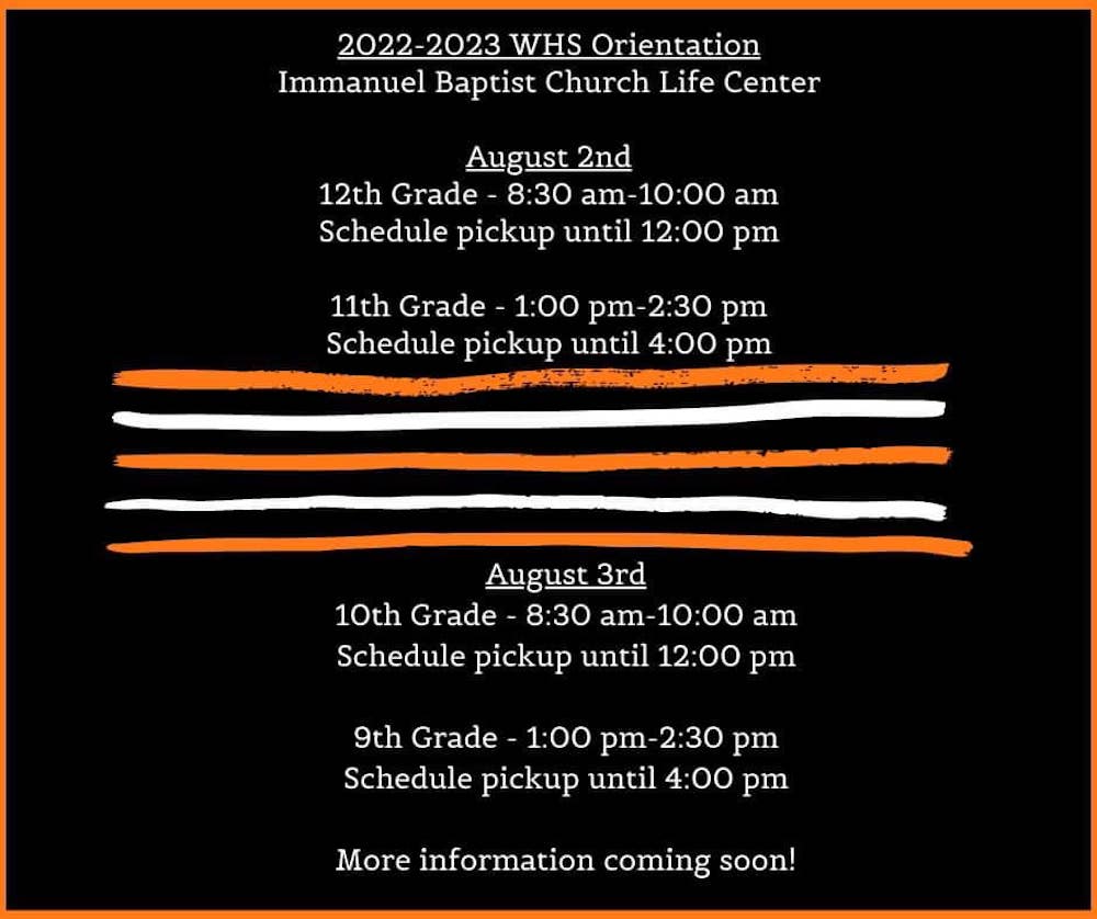 Warren High School orientation set for August 2 and 3