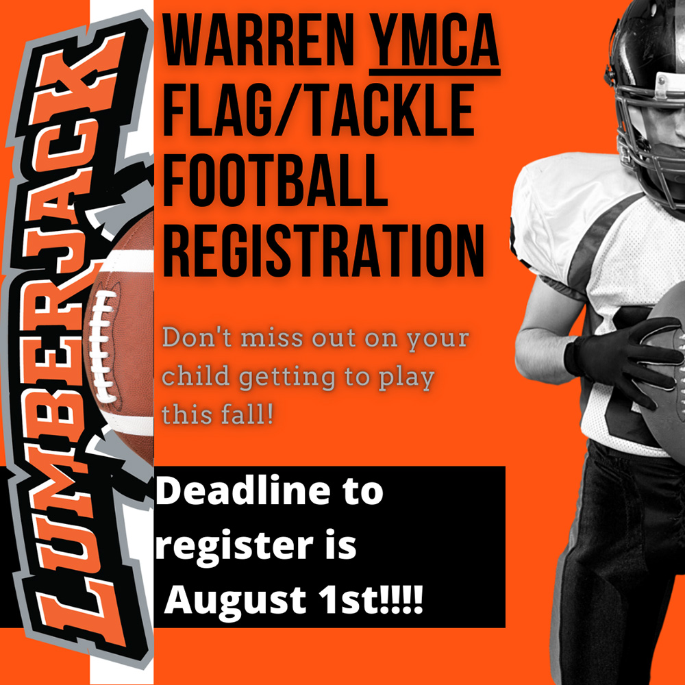 Last day to register for YMCA youth football is August 1