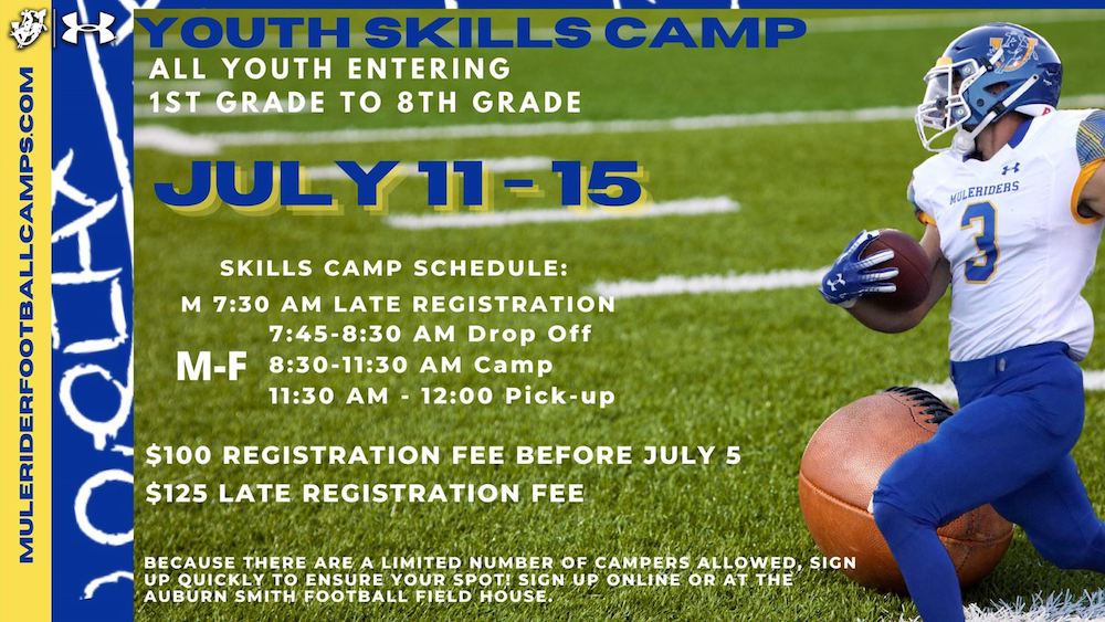 Last chance to sign up for Mulerider Football’s Youth Skills Camp
