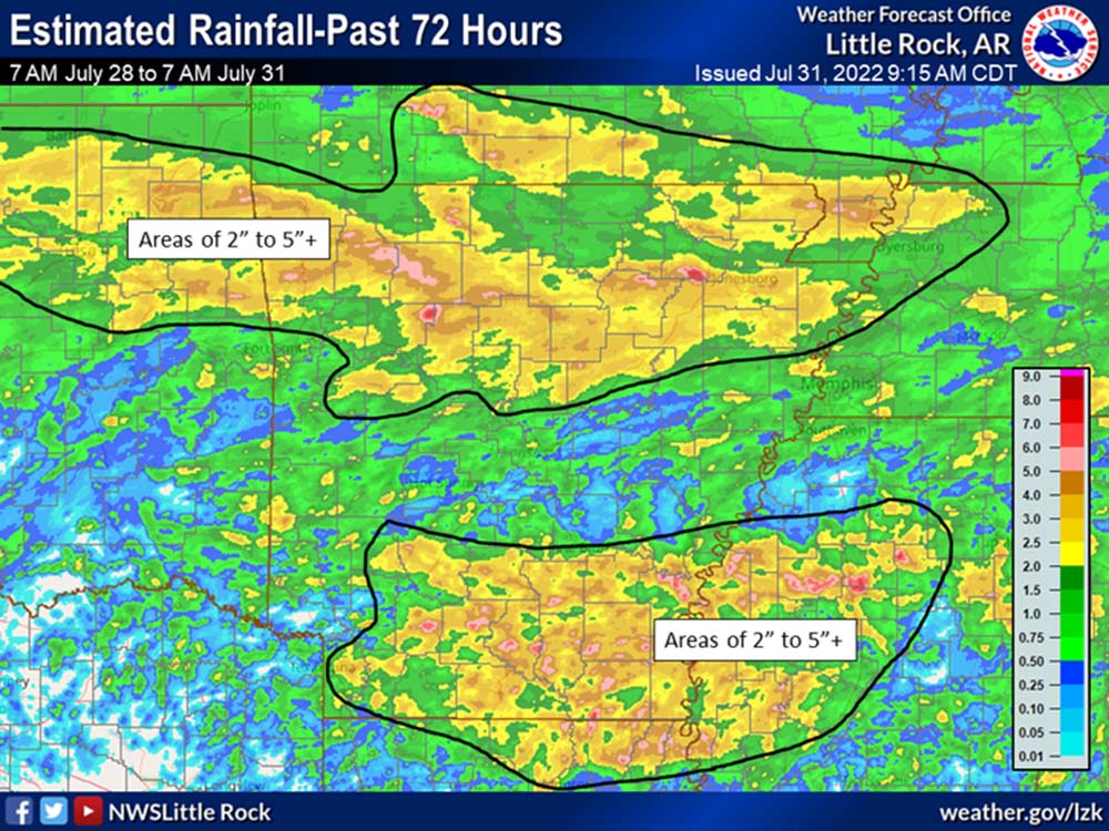 Bradley County rainfall totals in past 72 hours exceed forecast