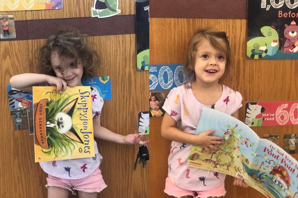 Lillian and Audrey Culwell reach 900 books in Library reading program