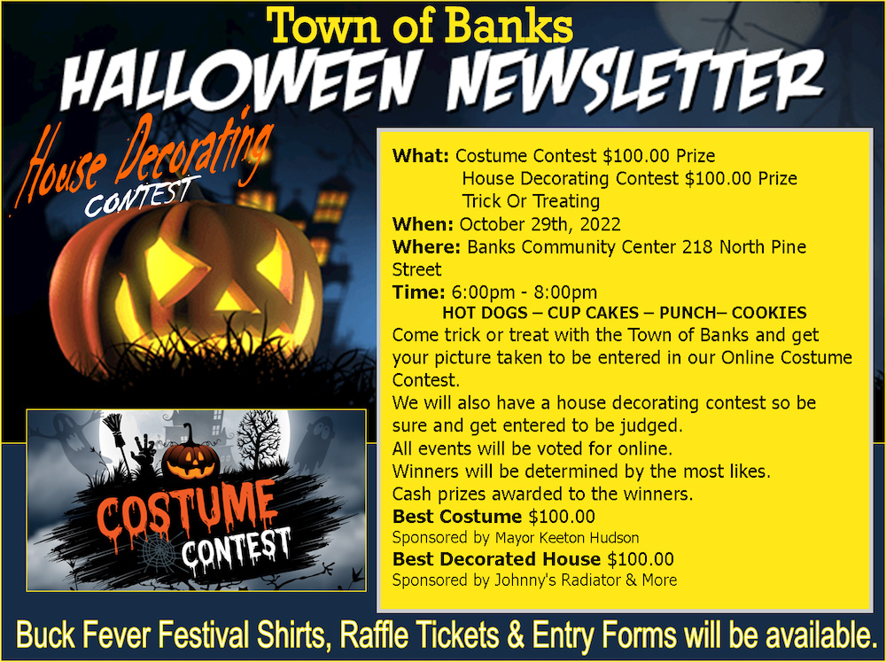 Town of Banks hosting Halloween event October 29