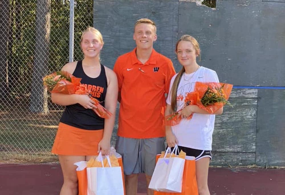 Warren Tennis honors seniors Henry and Andrus at Monday match