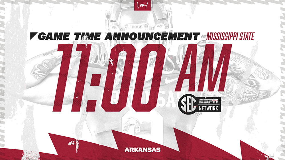 Arkansas at Mississippi State game time announced