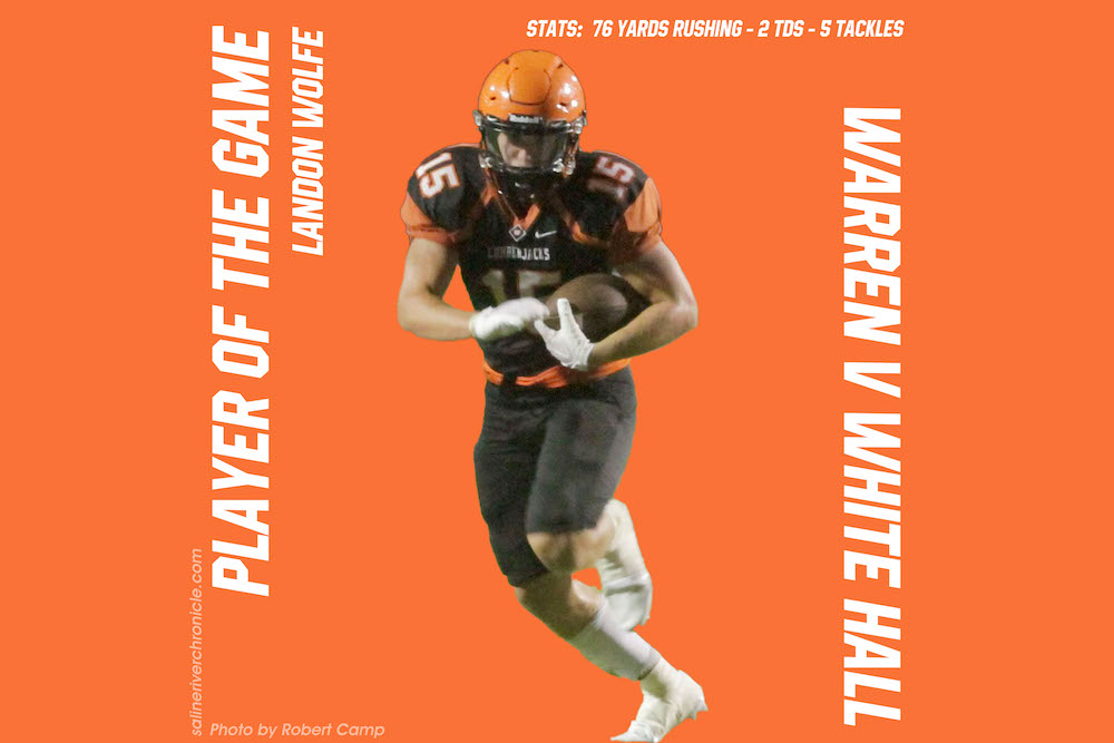 Wolfe named Player of the Game in two touchdown performance vs. White Hall