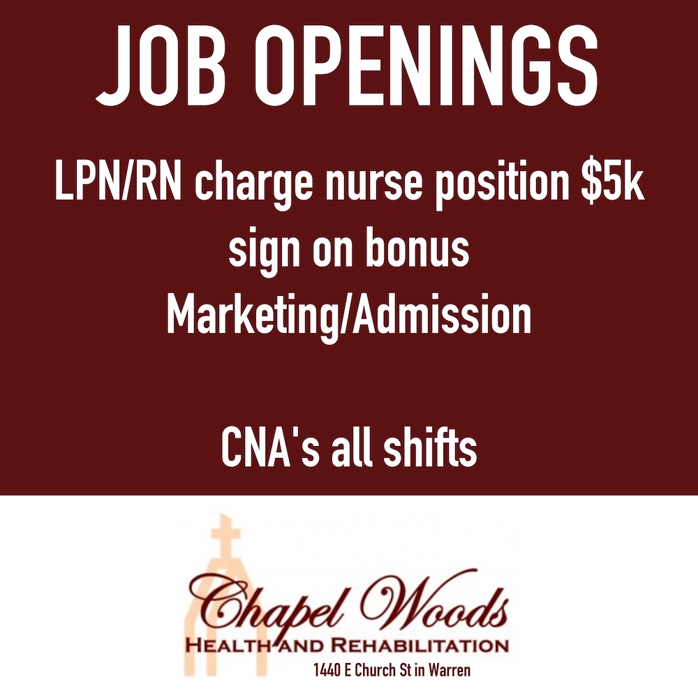 Chapel Woods Positions Available