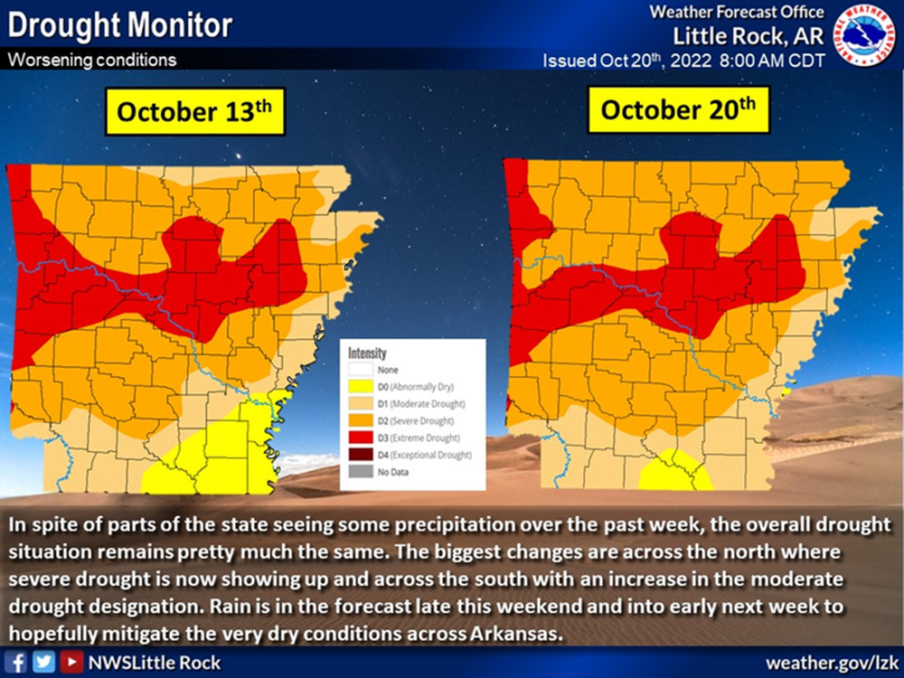 Drought conditions have worsened in recent days