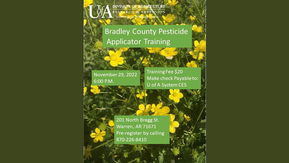 Bradley County pesticide applicator training set for November 29
