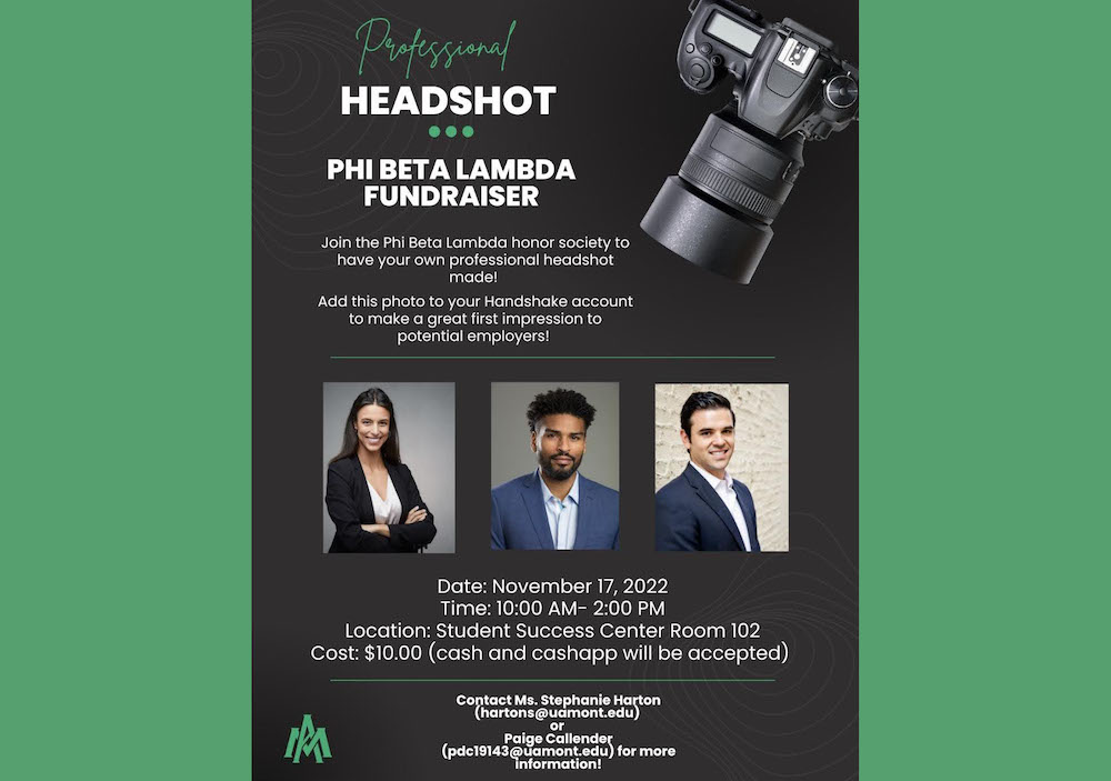 Get a professional headshot made this week at UAM