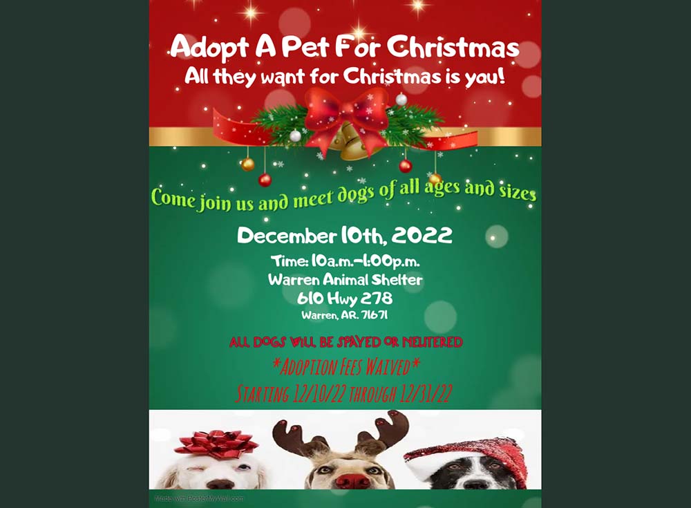 Dog adoption event happening this weekend at Warren Animal Shelter.
