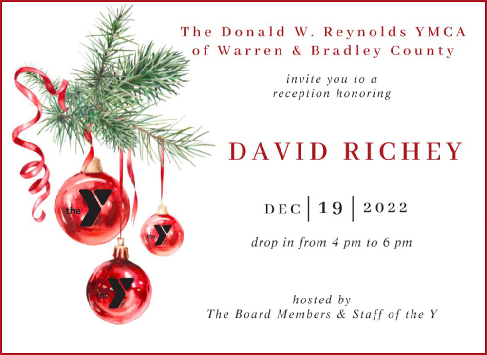 YMCA to host reception honoring David Richey December 19