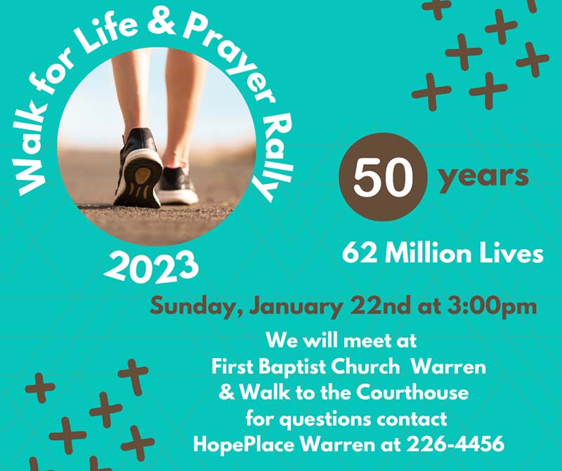 Walk for Life & Prayer Rally set for Jan 22