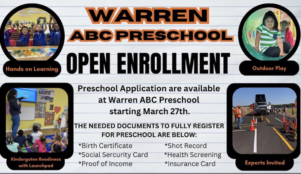 Applications now available for ABC Preschool in Warren