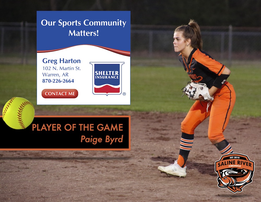 Paige Byrd garners Greg Harton Shelter Insurance Player of the Game honors in Lady Jack game vs. Crossett