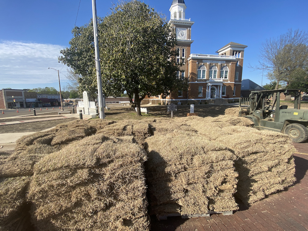 Re-sodding underway on Bradley County Courthouse grounds