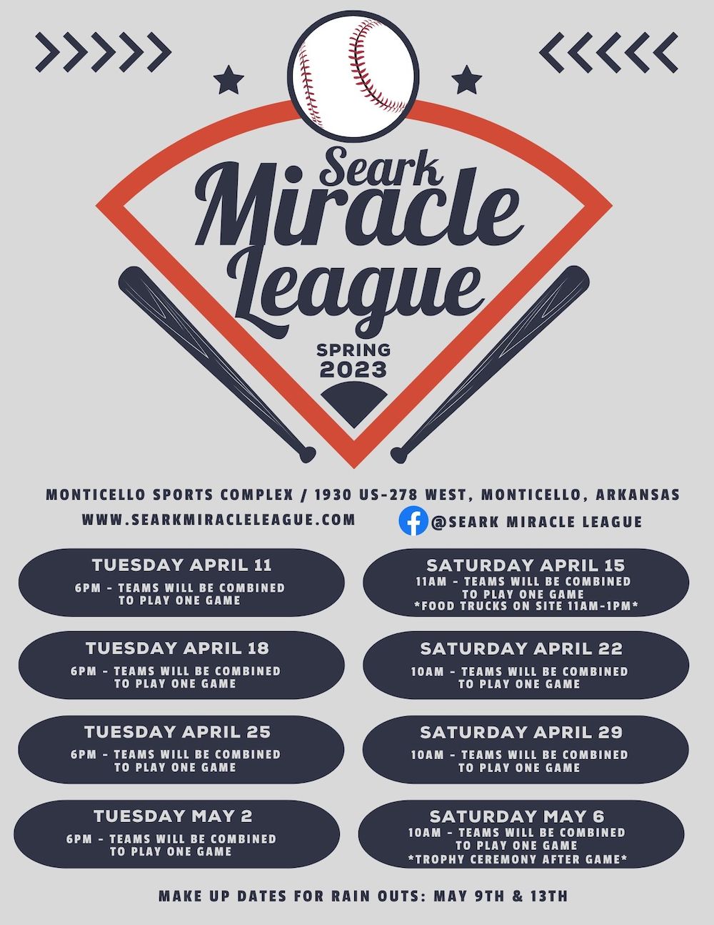 Seark Miracle League schedule