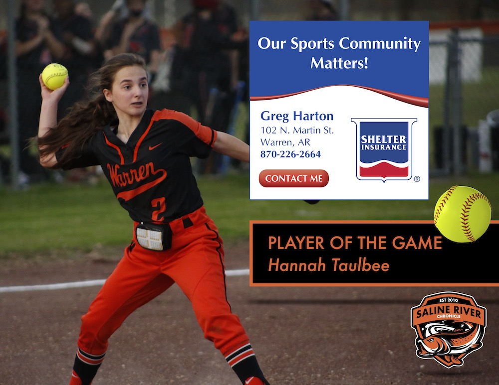 Hannah Taulbee named Greg Harton Shelter Insurance Player of the Game for her performance vs. McGehee