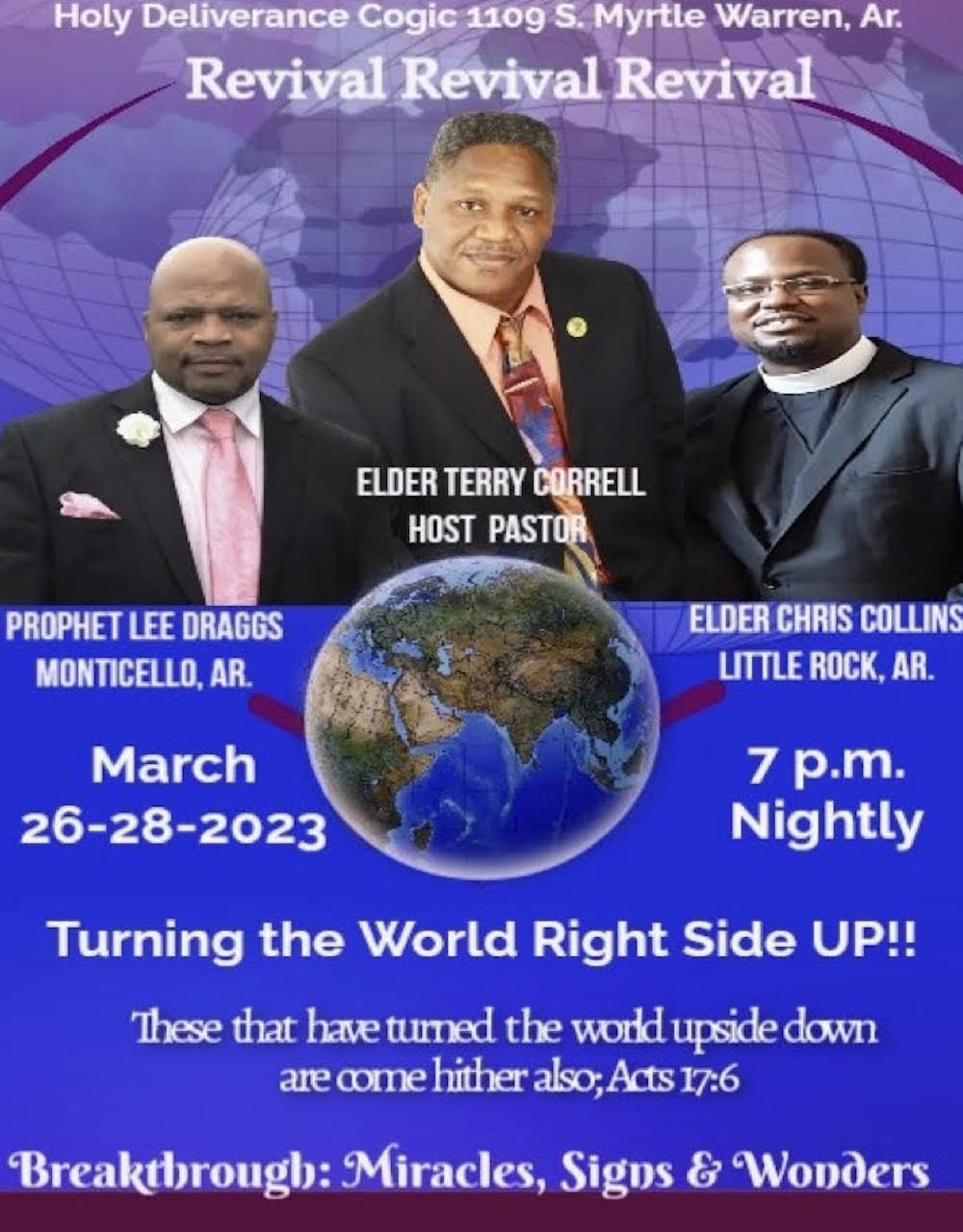 Holy Deliverance Cogic Revival services set for March 26-28