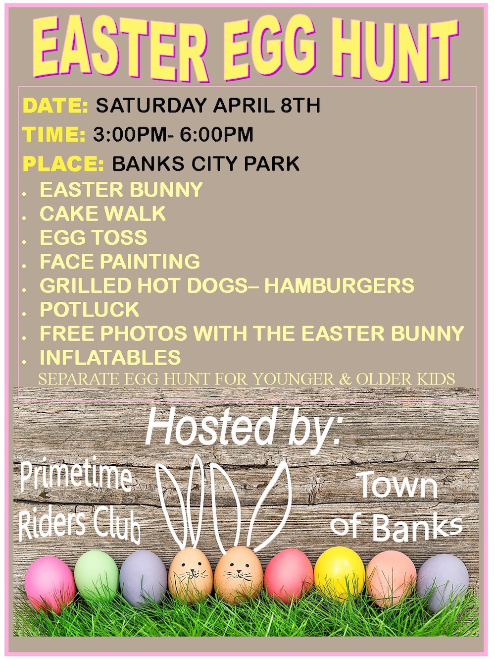 Banks Easter Egg Hunt happening Saturday