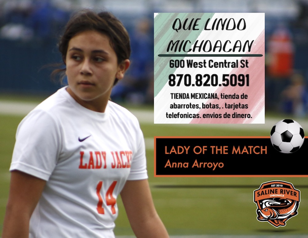 Anna Arroyo’s hat trick earns her Que Lindo Michoacan Lady of the Match in Warren win over Lonoke