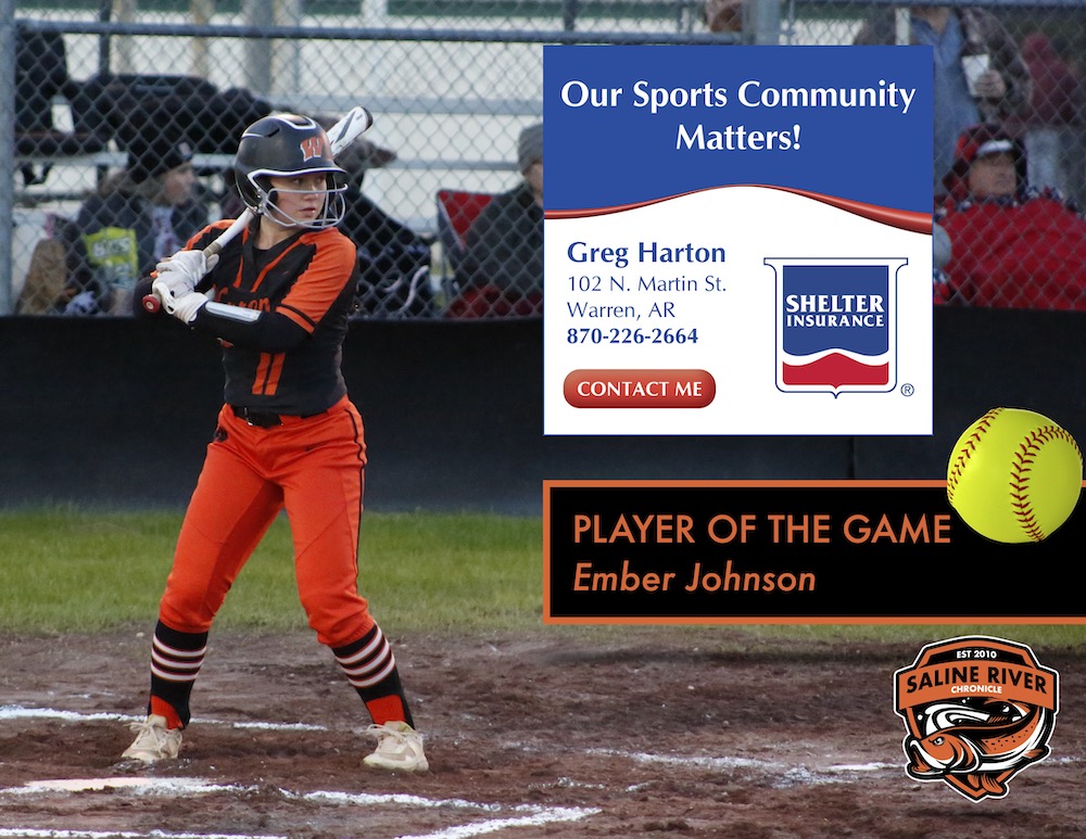 Ember Johnson earns Greg Harton Shelter Insurance Player of the Game honors in big Warren win over Watson Chapel