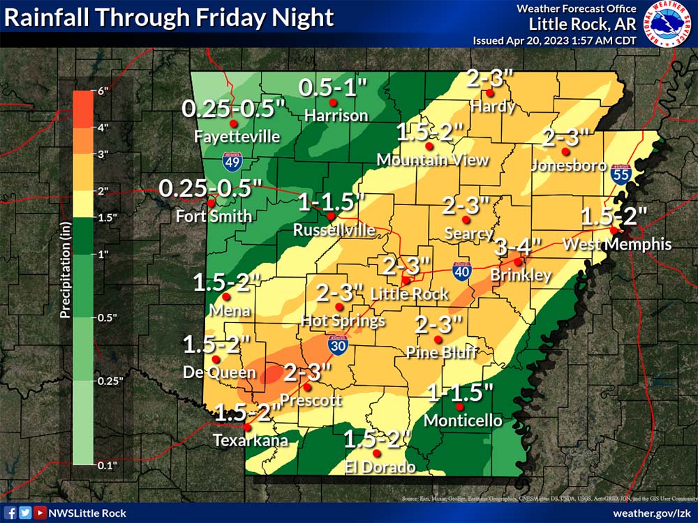 Forecast rain totals lowered for Bradley County by National Weather Service