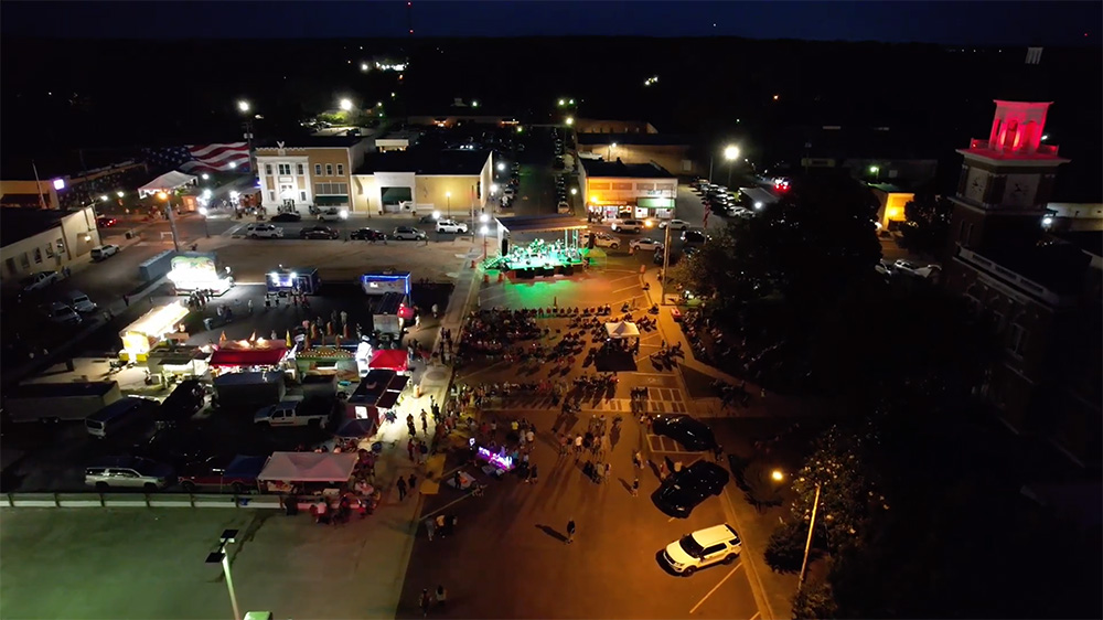 VIDEO: See the Tomato Festival at night from the sky