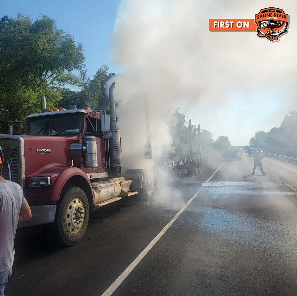 Hermitage Volunteer Fire Department respond to log truck fire Monday afternoon south of Hermitage