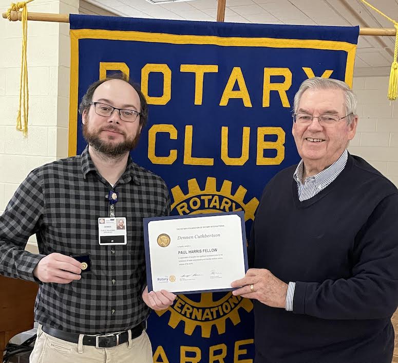Rotarian Cuthbertson named Paul Harris Fellow