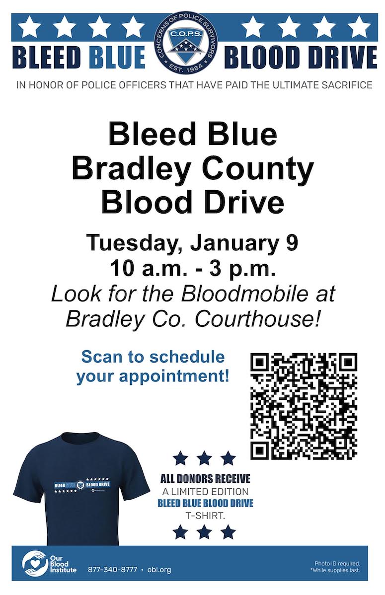 Blood Drive coming to Bradley County Courthouse January 9