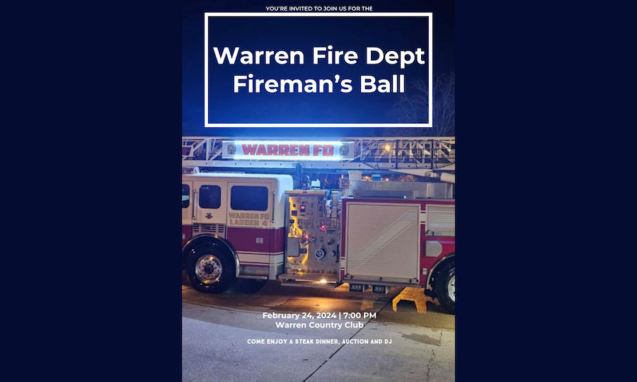 Annual WFD Fireman’s Ball set for February 24 at the Warren Country Club