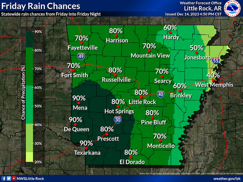 Chance of rain over the weekend
